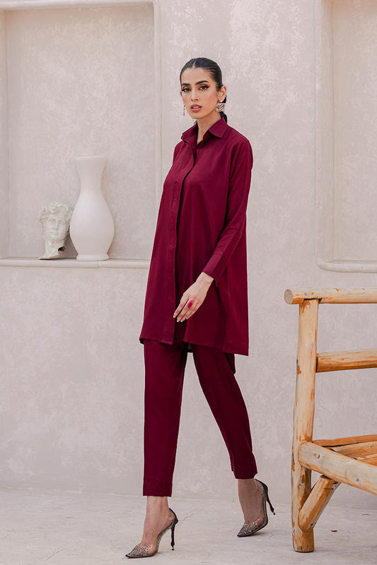 Burgundy Bloom 2pc Suit