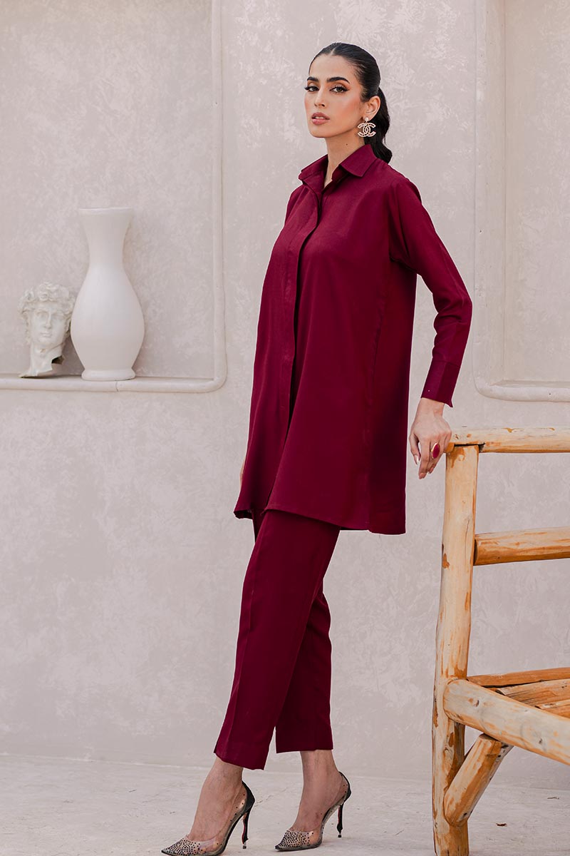 Burgundy Bloom 2pc Suit