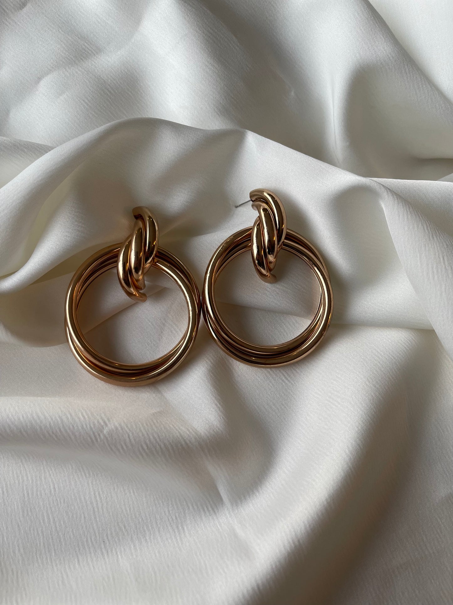 Twisted Elegance 21K Gold Hoops