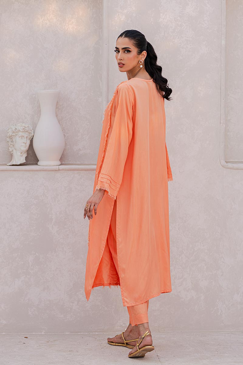 Peach Ruffle 2pc Suit