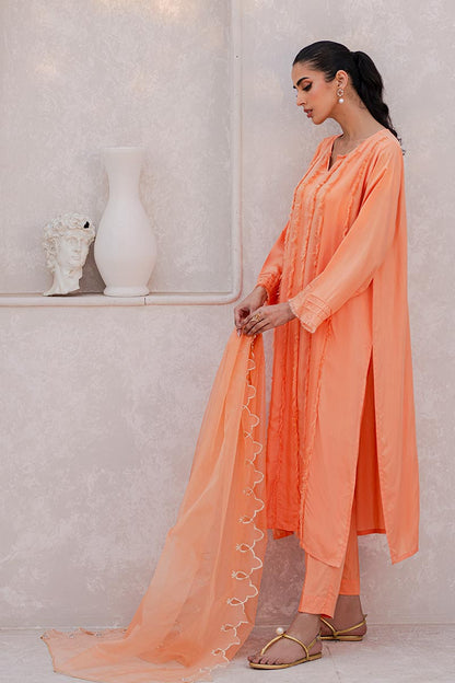 Peach Ruffle 2pc Suit